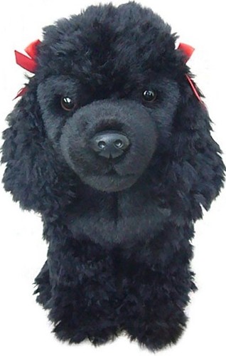 Black poodle plush soft toy - black,