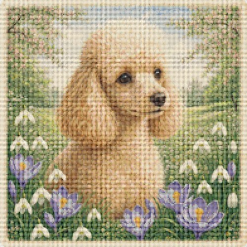Toy poodle puppy dog spring - toy,