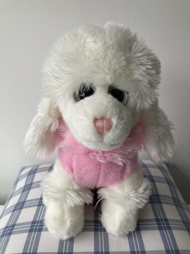 Paws plush white pink poodle - white/,